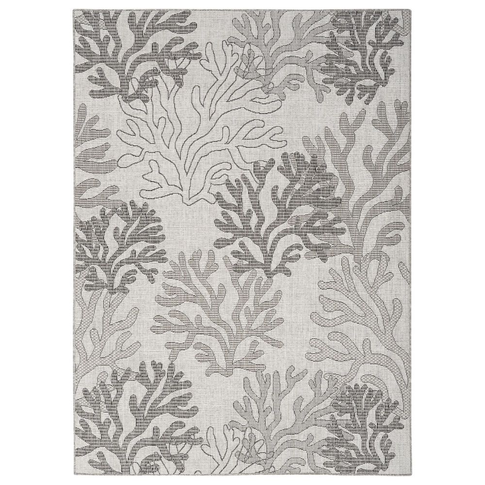 Nourison Garden Oasis Nautical Grey 5&#39; x 7&#39; Indoor/Outdoor Area Rug, , large