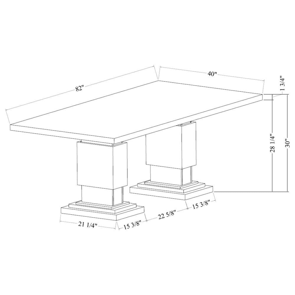 Global Furniture USA Double Pedestal Rectangular Dining Table in Grey  - Table Only, , large