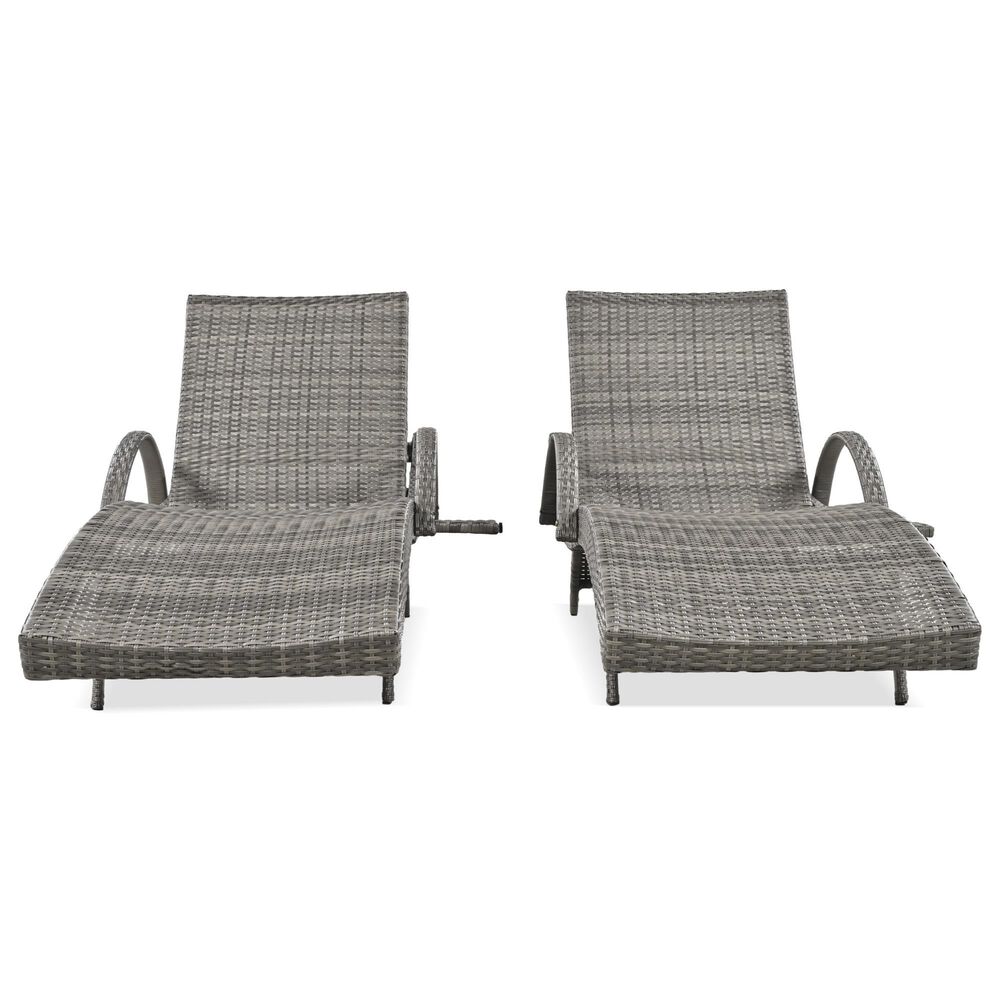 HOMLUX Outdoor Chaise Lounge in Grey (Set of 2), , large