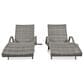 HOMLUX Outdoor Chaise Lounge in Grey (Set of 2), , large