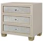 Century Avery 3-Drawer Nightstand in Pale, Neutral and Gold, , large