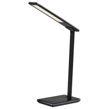 Adesso Declan LED Desk Lamp with Wireless Charging + USB in Glossy Black, , large