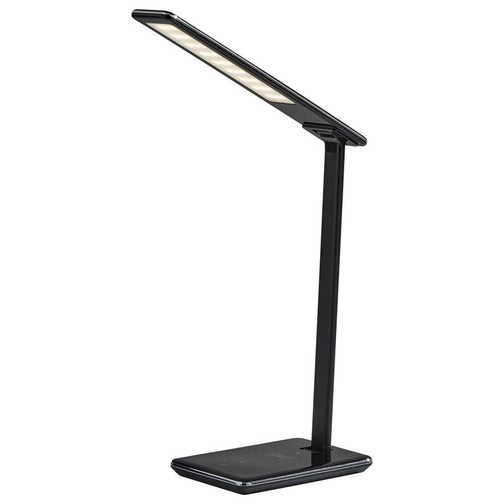 Adesso Declan LED Desk Lamp with Wireless Charging + USB in Glossy Black, , large