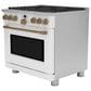 Cafe 5.75 Cu. Ft. Freestanding Dual Fuel Range in Matte White and Brushed Bronze, , large