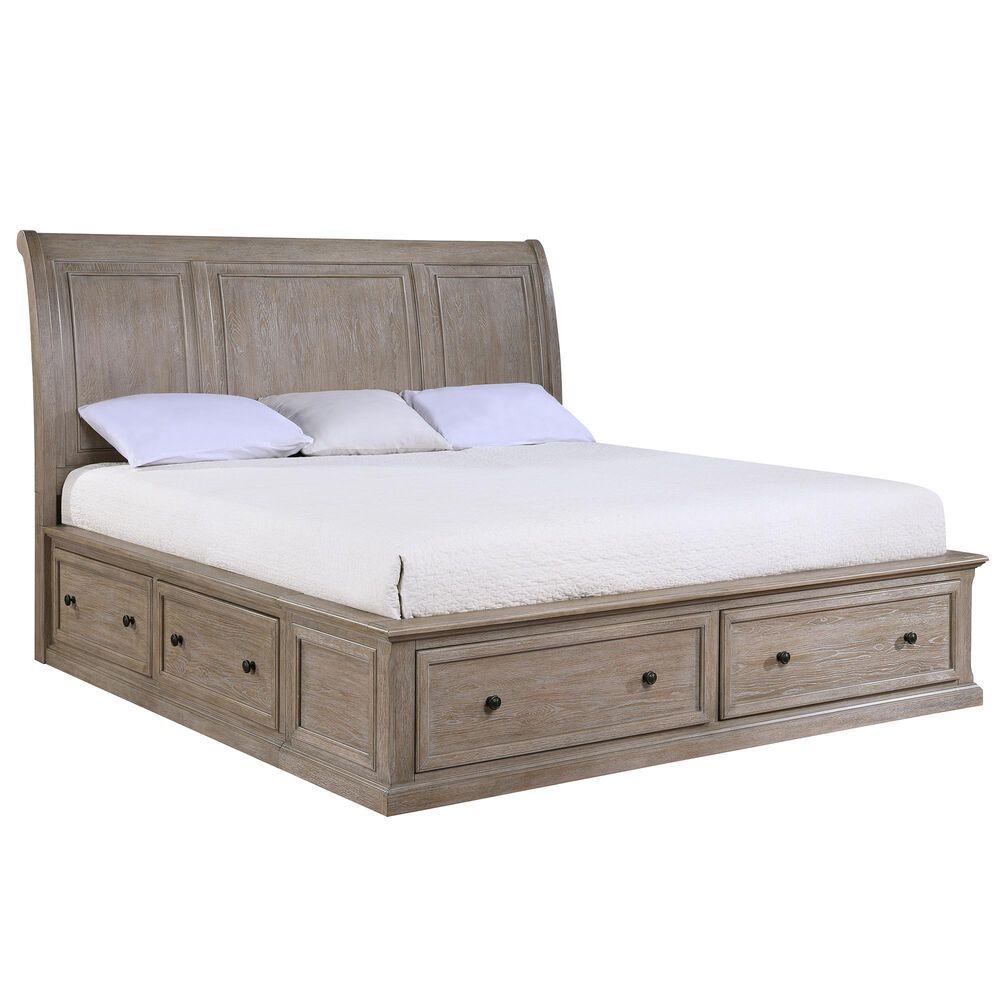 Davis International King Storage Bed and Two Nightstands in Taupe, , large