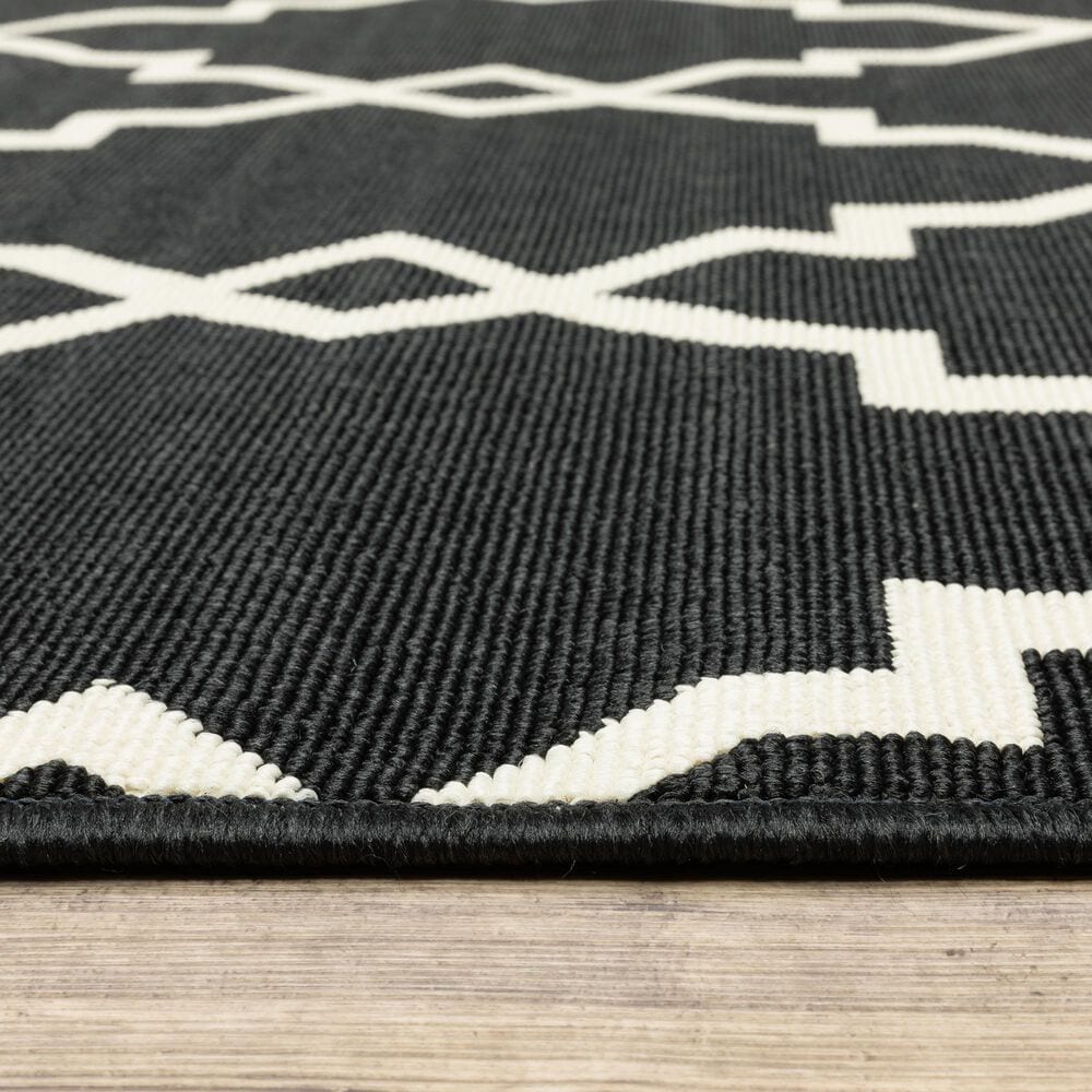 Oriental Weavers Marina 7763K 2&#39;3&quot; x 7&#39;6&quot; Black and Ivory Runner, , large