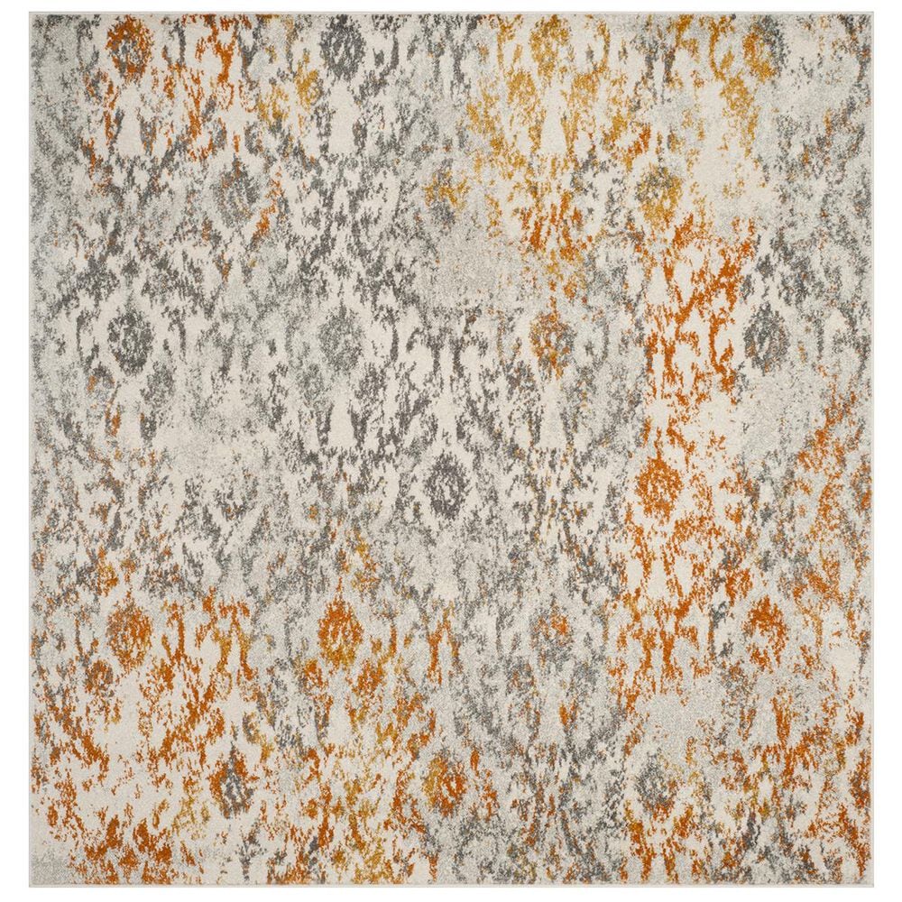 Safavieh Madison MAD608K 5" Square Cream and Orange Area Rug, , large