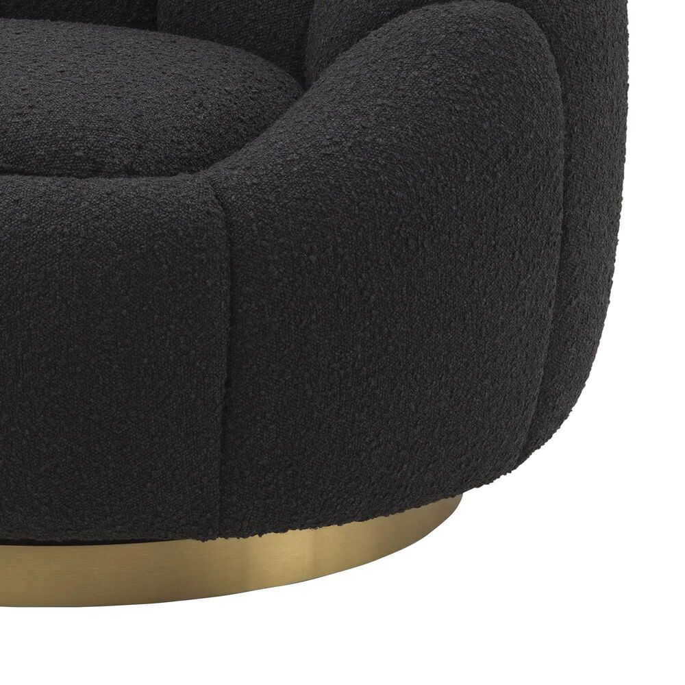Eichholtz Inger Swivel Chair in Boucle Black, , large