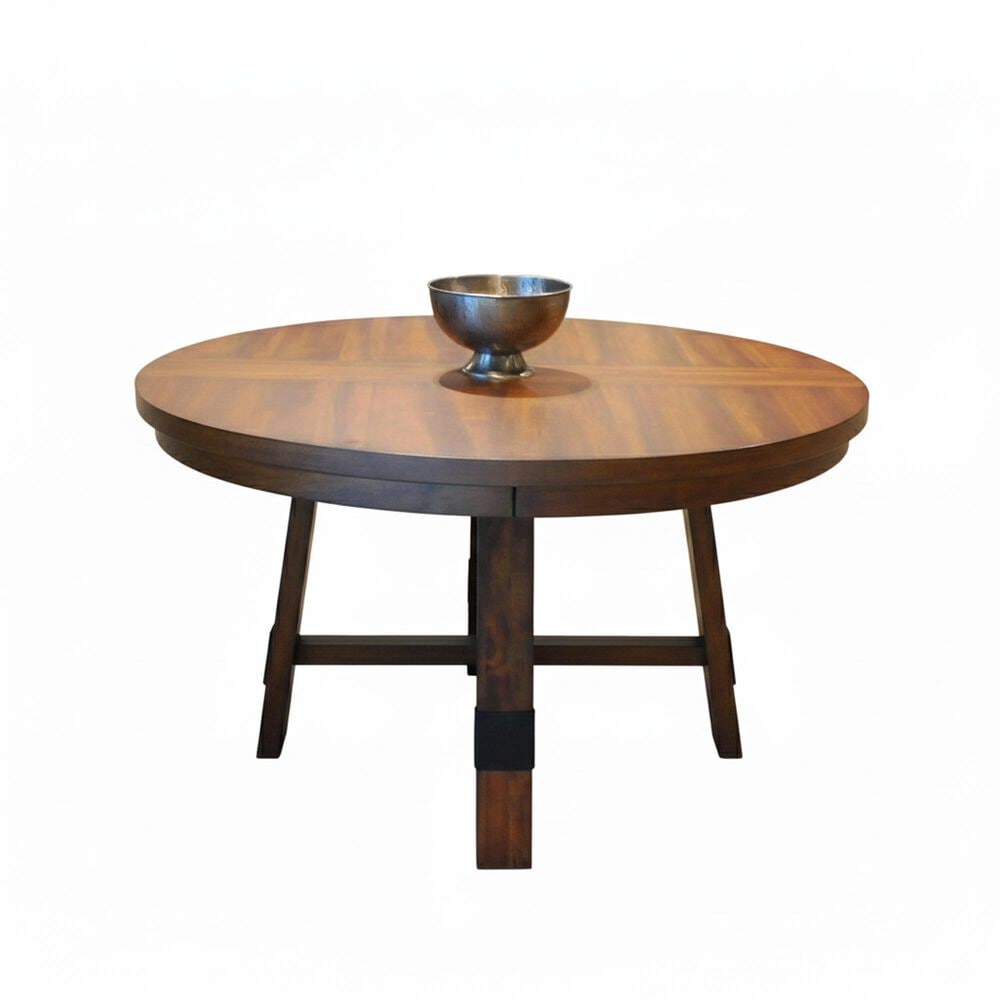 Boulder & Pine Nordic 52" Round Dining Table in Cherry Brown, , large