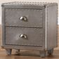 Baxton Studio Davet 2-Drawer End Table in Silver, , large