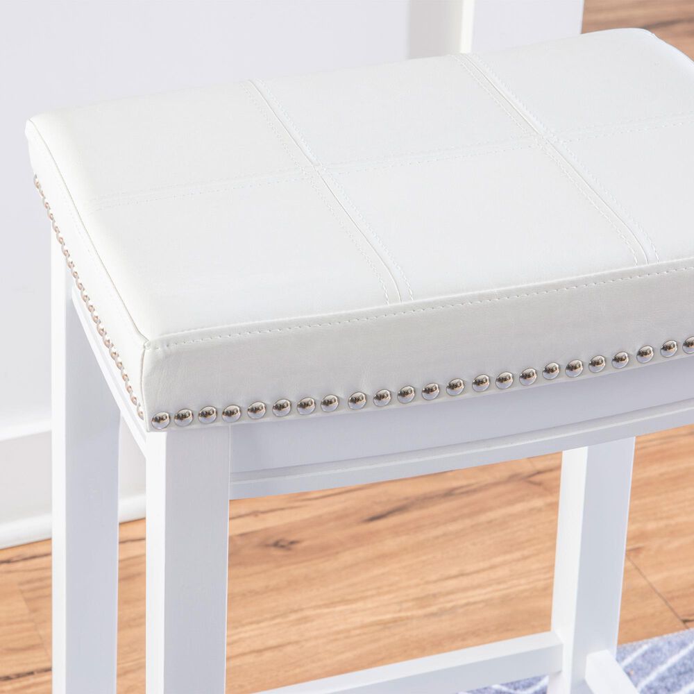 Linon Home Decor Claridge Bar Stool in Bright White, , large