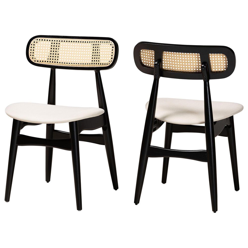 Baxton Studio Tarana Side Chair in Black and Light Brown (Set of 2), , large