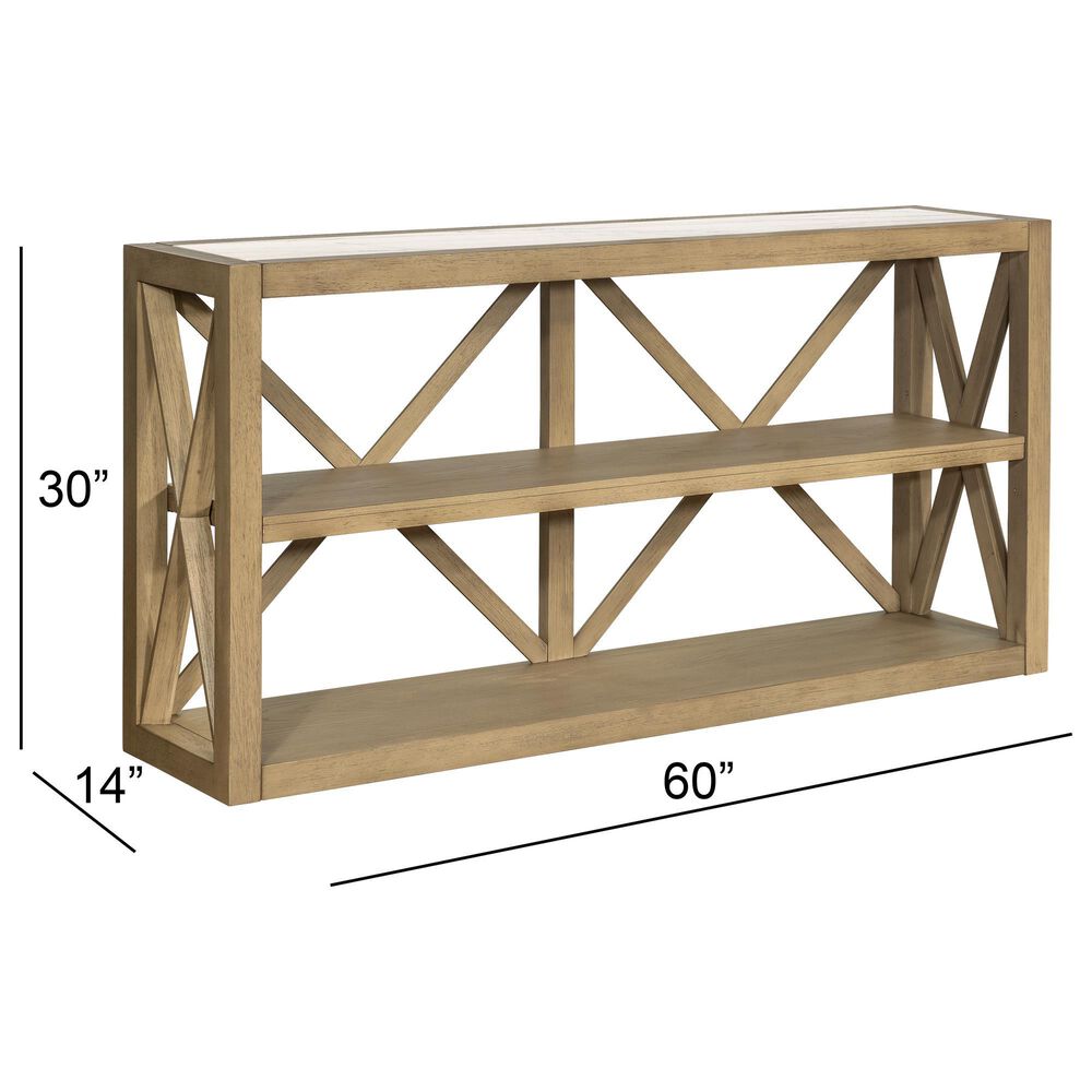 Bassett Mirror Company Holden Console Table in Rustic Blonde and White, , large