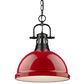 Golden Lighting Duncan 1-Light Pendant with Chain in Matte Black, , large