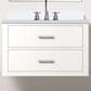 Lexora Home Castor 30" Single Bathroom Vanity in White with 2 cm White Cultured Marble Top and Rectangular Sink, , large