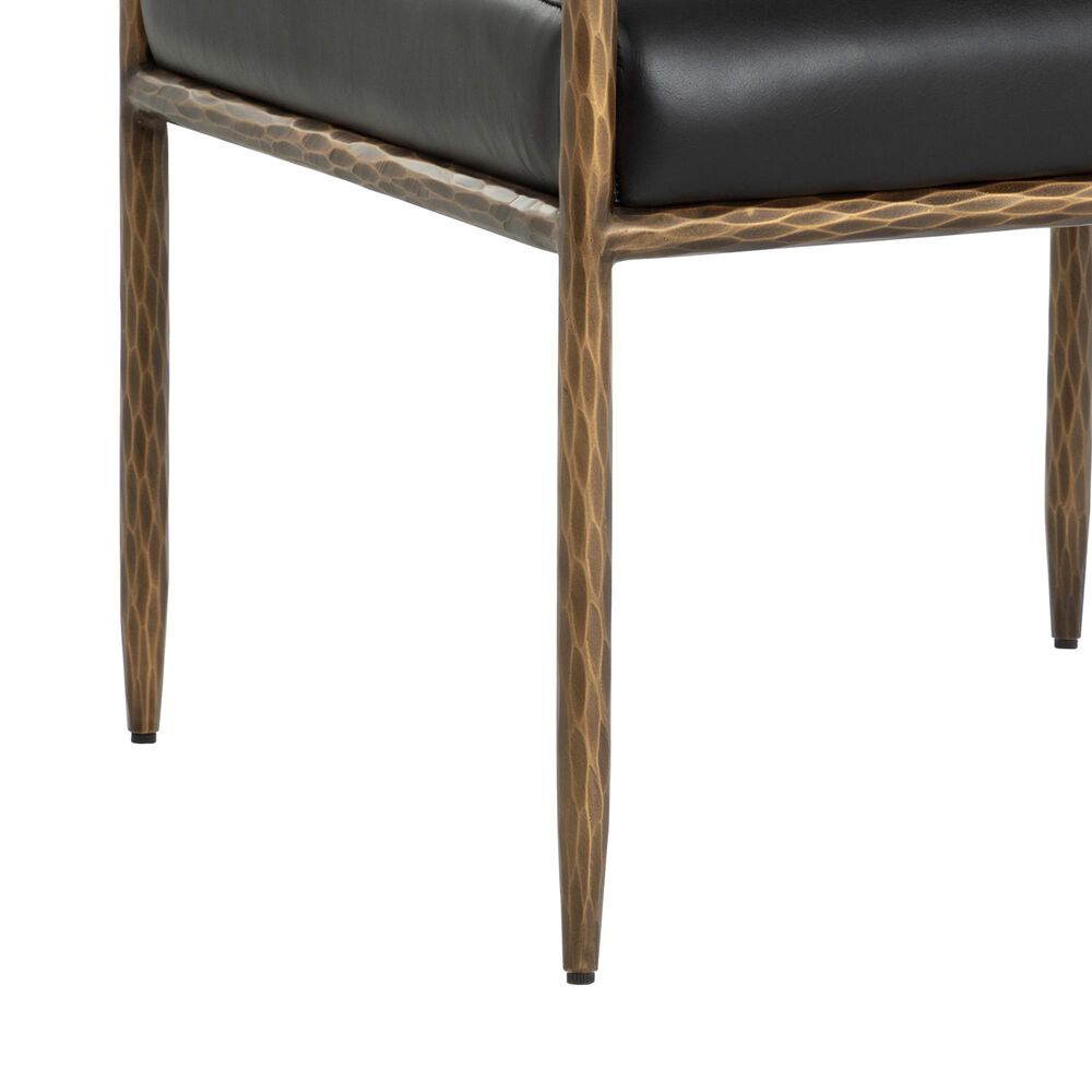 Club Collection By Sunpan Ajani Arm Chair with Charcoal Black Cushion in Antique Brass, , large
