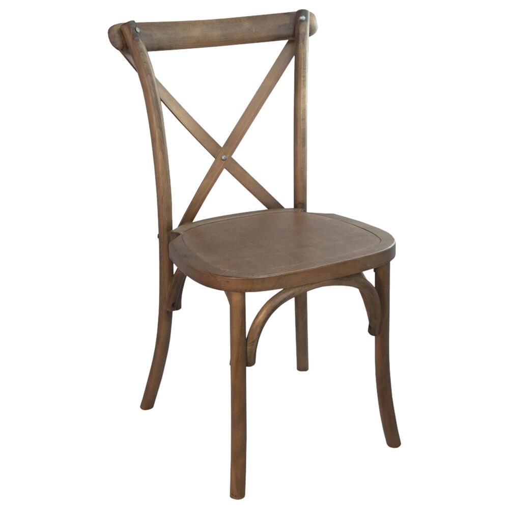 Flash Furniture Advantage XBack Dining Side Chair in Light Brown NFM