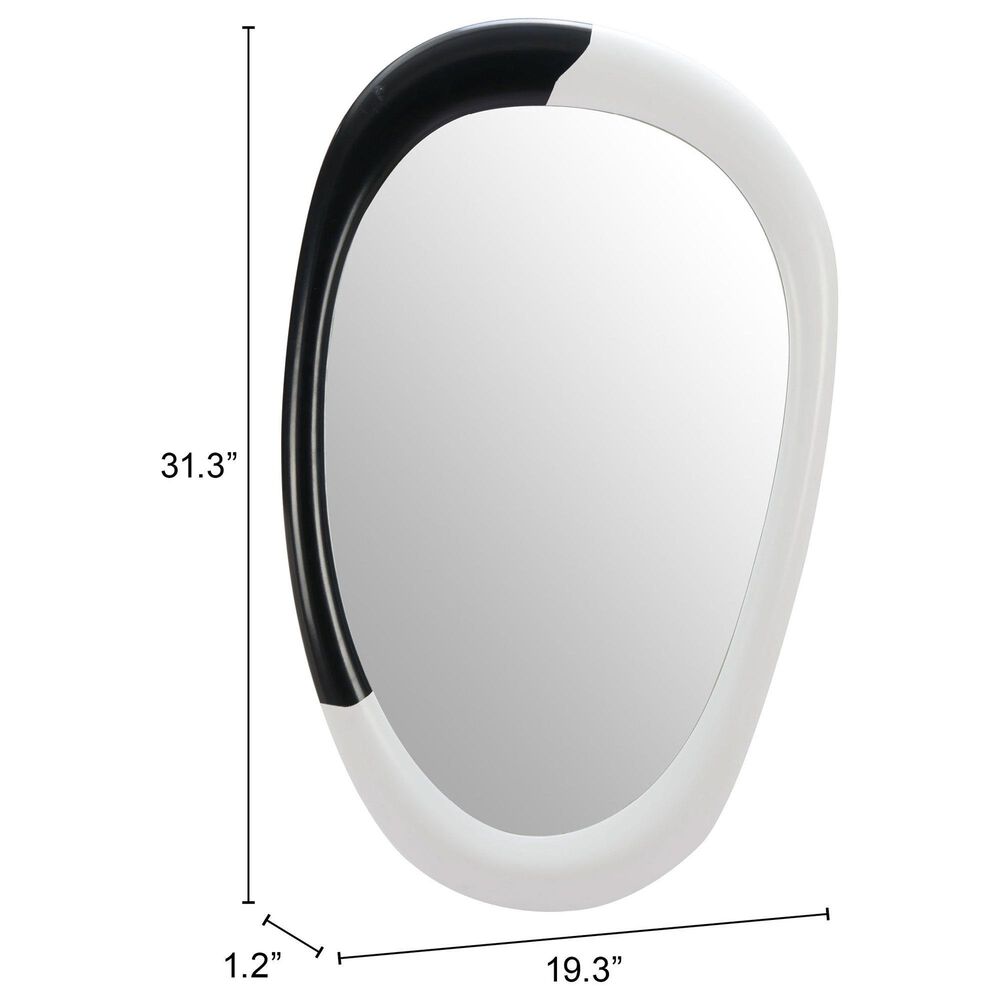 Zuo Modern Muna Wall Mirror in Black and White, , large