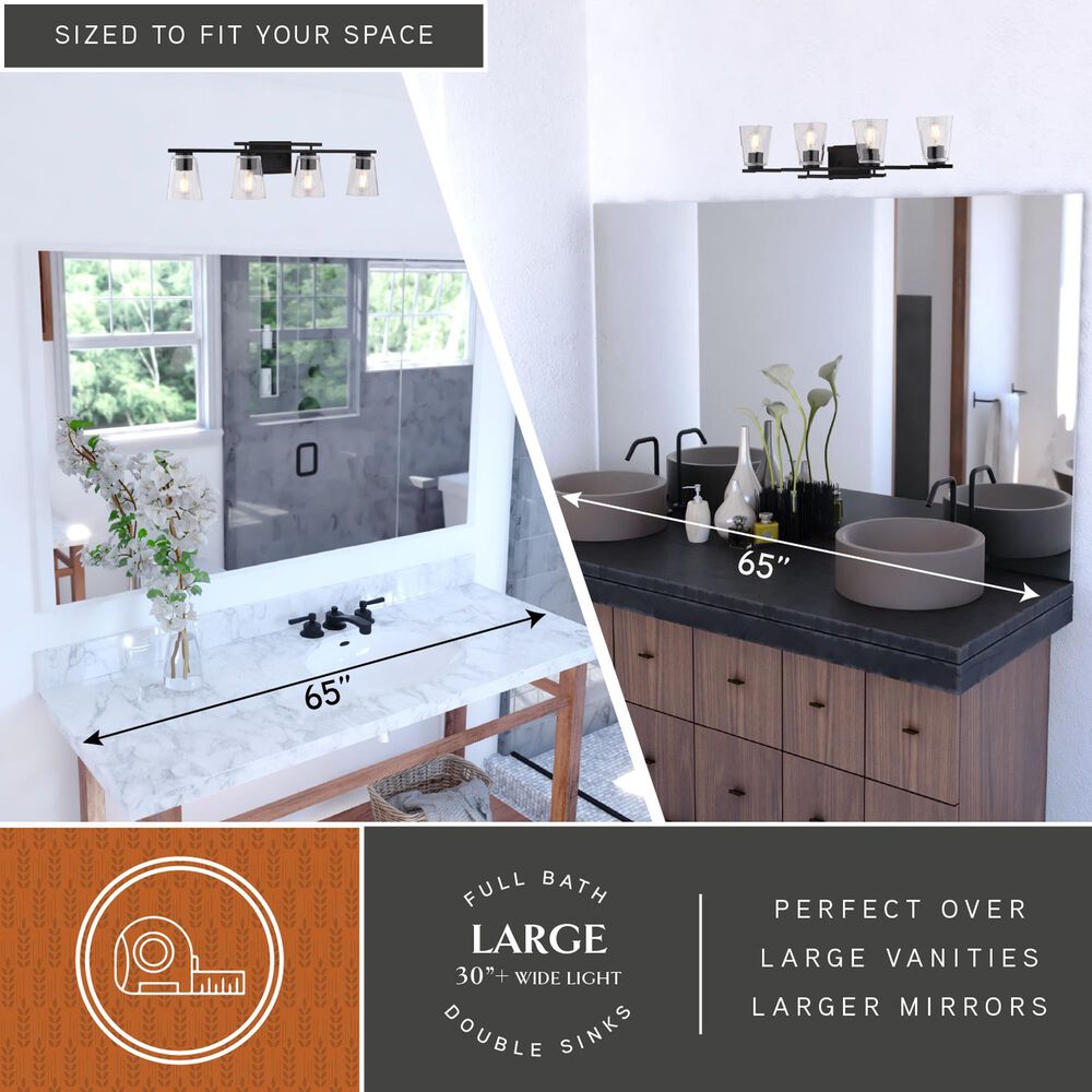 Vaxcel Sedona 4-Light Bathroom Vanity in Matte Black, , large
