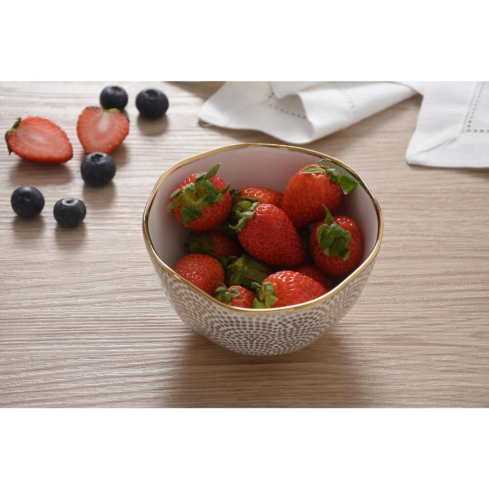Pampa Bay Sensu 4.5&quot; Snack Bowl in White and Gold, , large