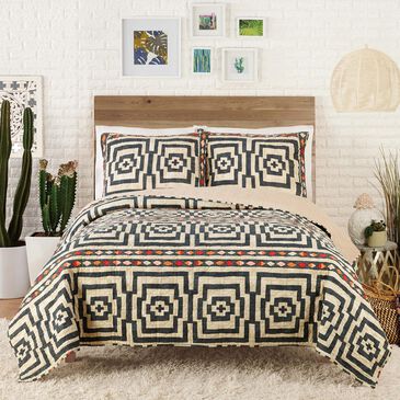 Peking Handicraft Hypnotic 3-Piece King Quilt Set in Black, , large