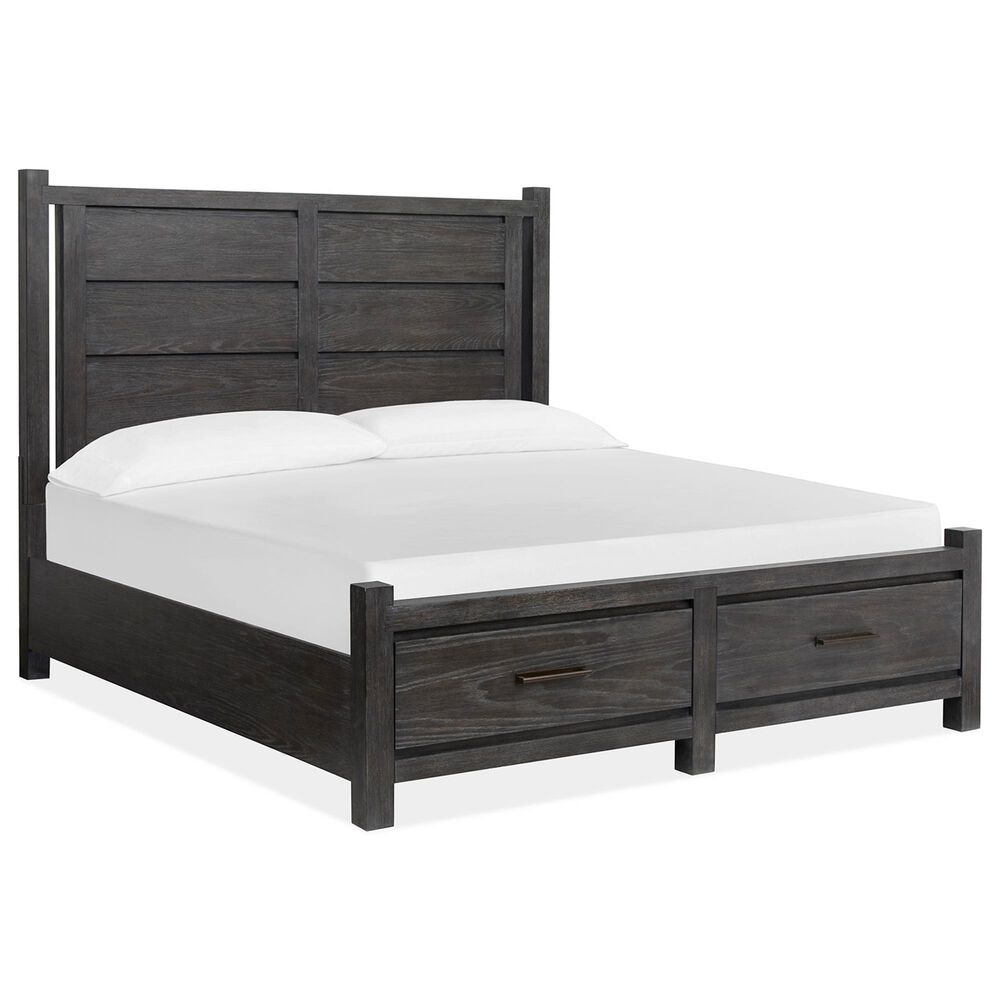 Nicolette Home Plum Creek 4 Piece King Storage Bedroom Set in Ravenwood Black, , large