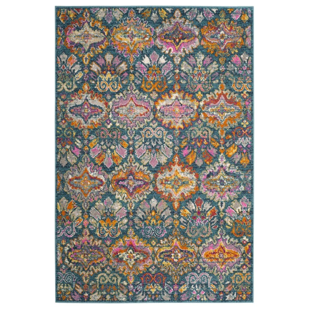 Safavieh Madison MAD144A 5"1" x 7"6" Blue and Orange Area Rug, , large
