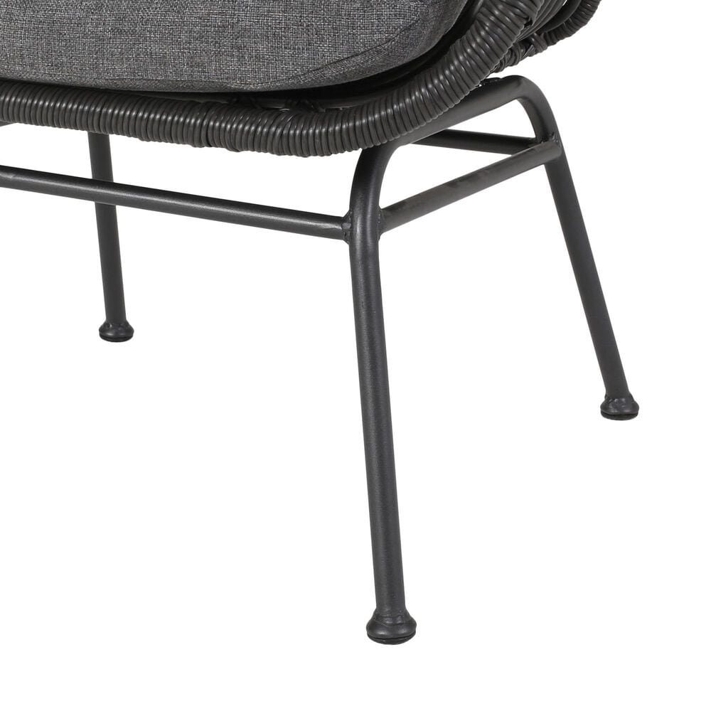 Hearth and Haven Tapscott Patio Club Chair with Dark Gray Cushion in Grey &#40;Set of 2&#41;, , large