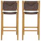Hearth and Haven Outdoor Armless Barstool with Light Teak Frame in Dark Brown (Set of 2), , large