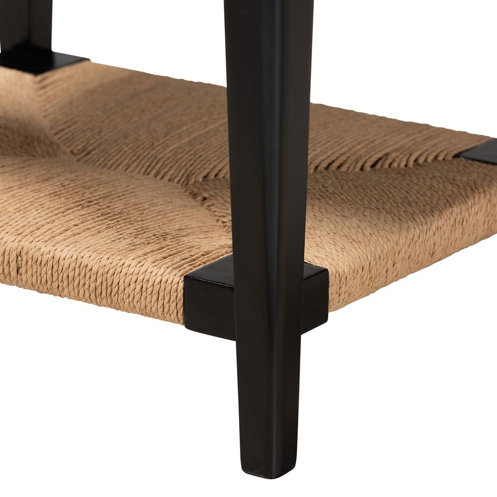 Baxton Studio Freya End Table in Black and Natural Brown, , large