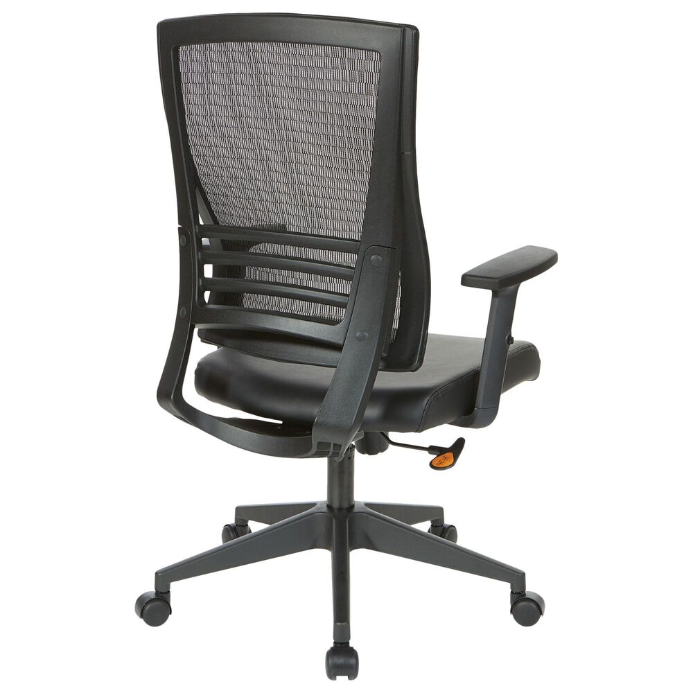 OSP Home Office Chair with Faux Leather Seat in Black, , large