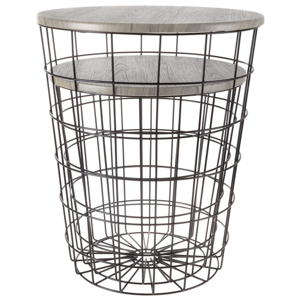 Timberlake Lavish Home 2-Piece Round Nesting Tables in Gray, , large