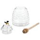 HIC Kitchen Glass Honey Jar with Lid and Honey Dipper in Clear and Brown, , large