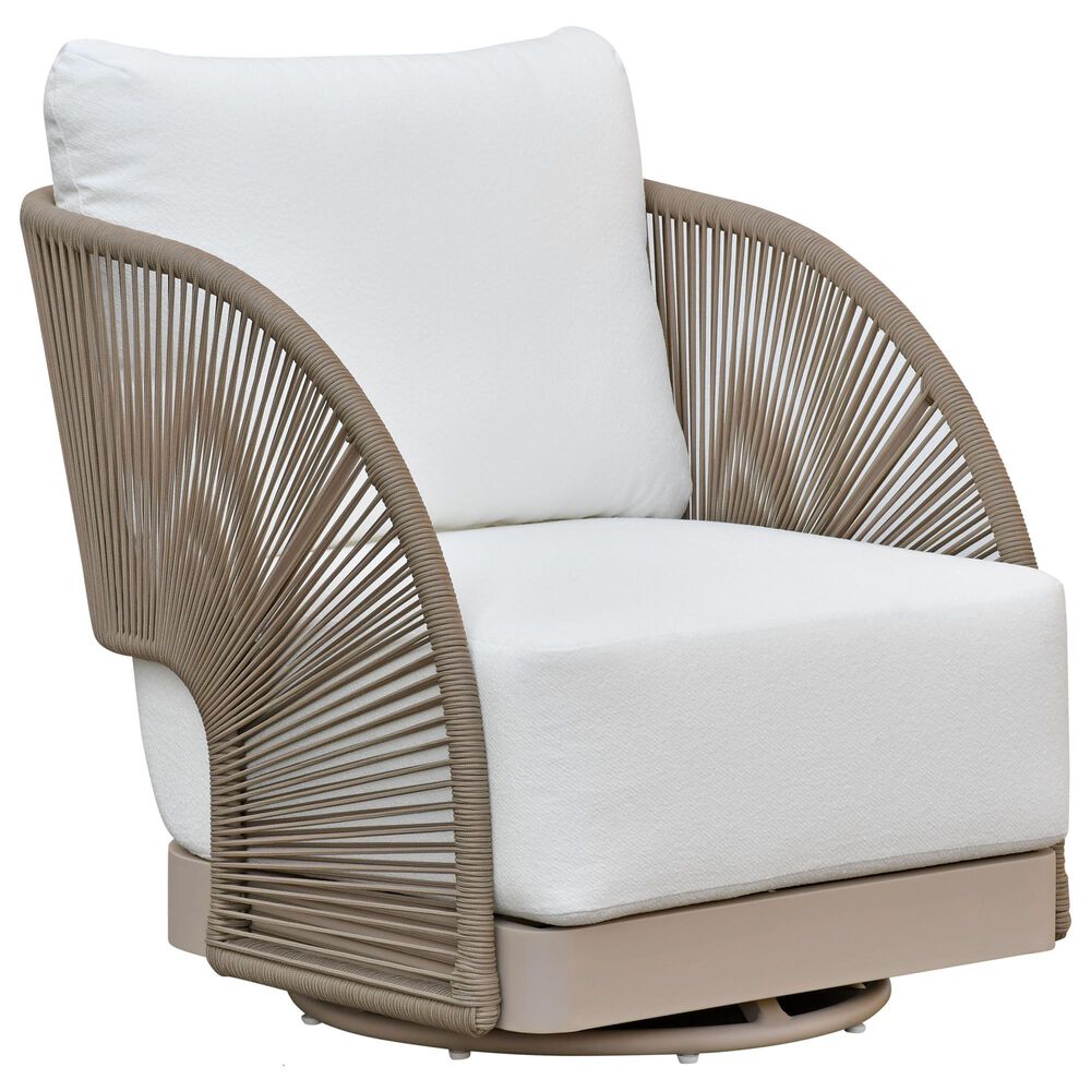 Safavieh Adelandra Outdoor Swivel Chair in White, , large