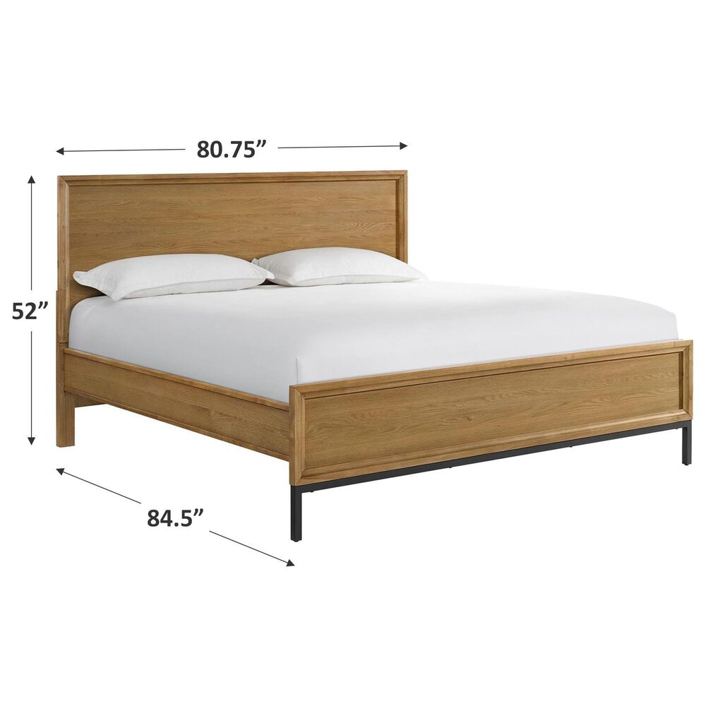 Hawthorne Furniture Newport King Panel Bed in Natural Oak and Matte Black, , large