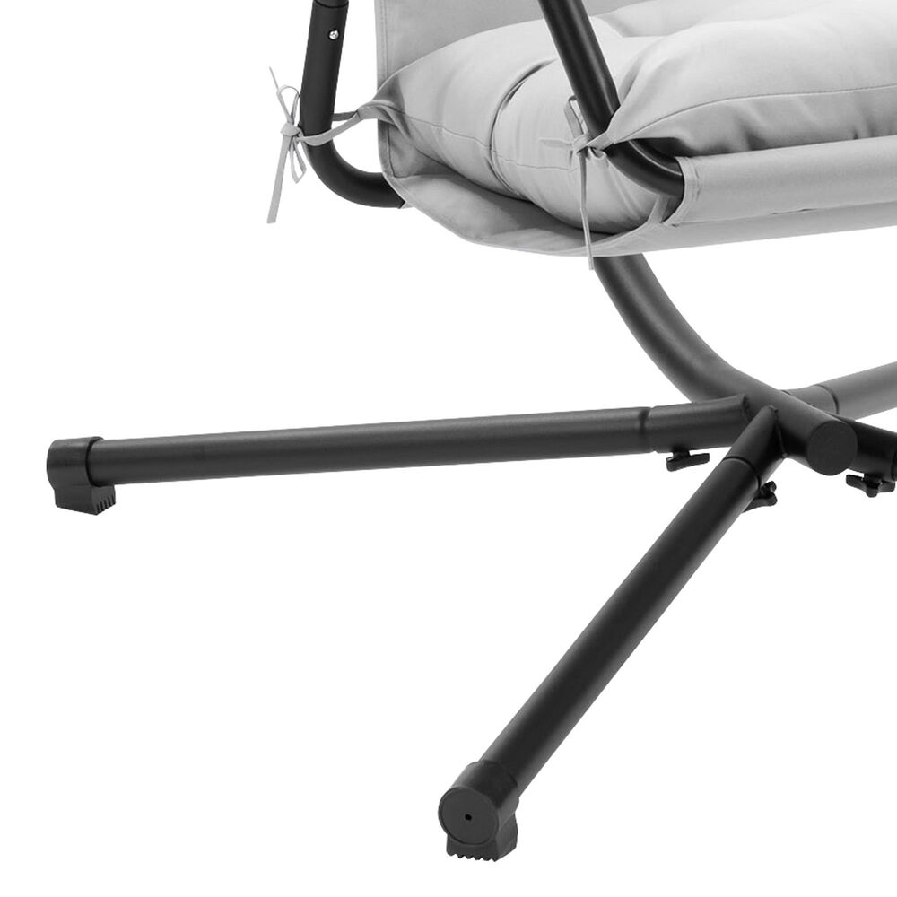 CorLiving Kingsley Chaise Lounge Chair with Canopy in Light Grey, , large