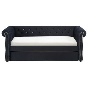 Crown Mark Ellie Daybed with Trundle in Black, , large