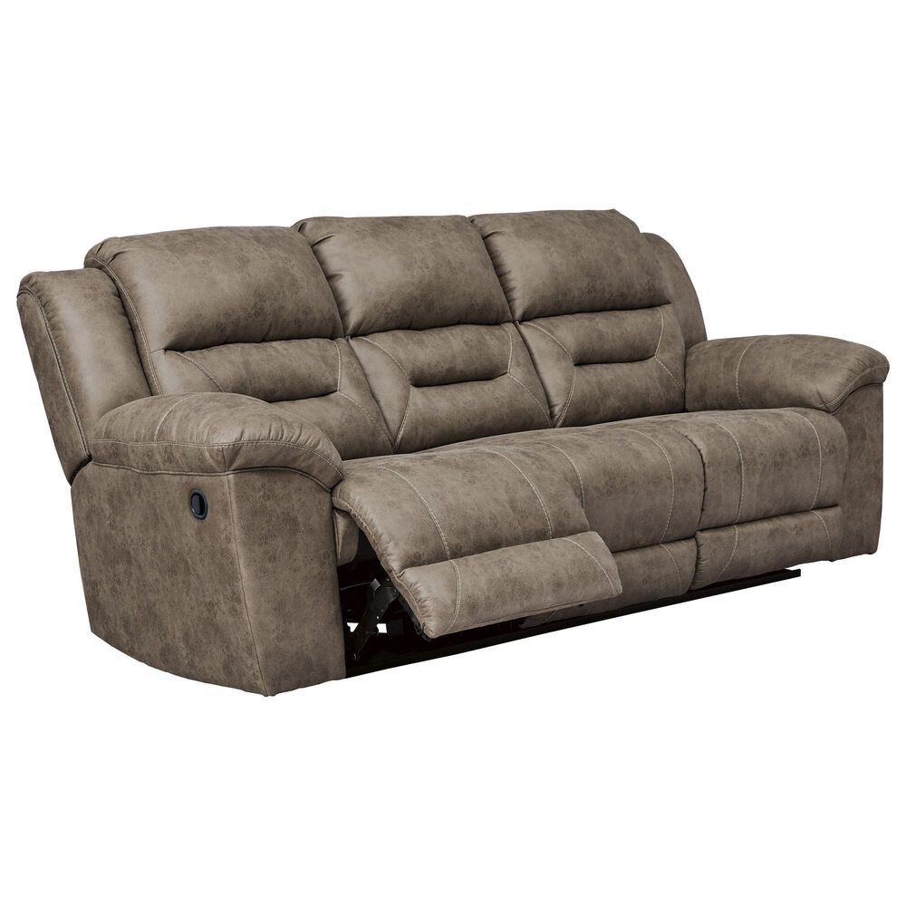 Ashley Stoneland Manual Reclining Sofa in Fossil, , large