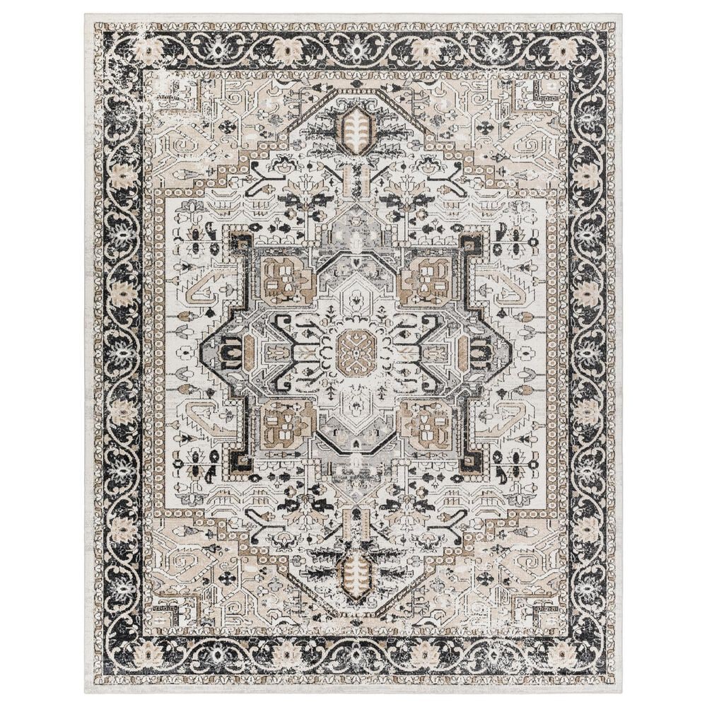 Surya Lavadora 7"10" x 10" Black, Taupe, Light Beige and Gray Area Rug, , large