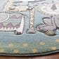 Safavieh Carousel CRK185 5"3" Round Ivory and Blue Kids  Area Rug, , large