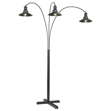 Ashley Sheriel Metal Arc Floor Lamp in Black, , large