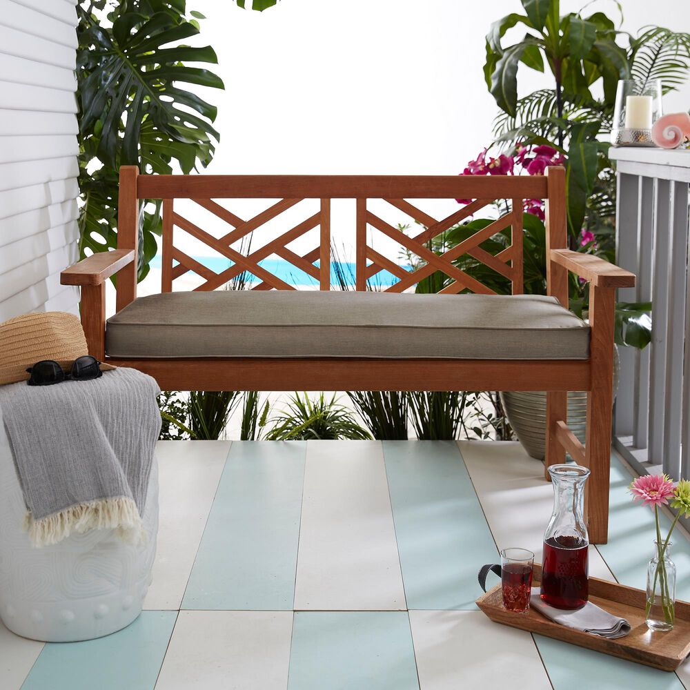 Sorra Home Sunbrella 55" x 18" Bench Cushion in Canvas Taupe, , large