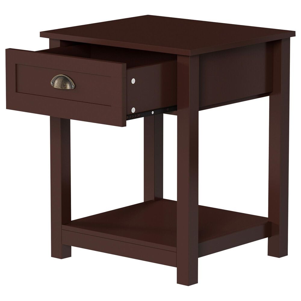 Timberlake Hastings Home 1-Drawer End Table in Dark Brown, , large