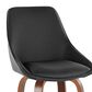 LumiSource Diana 30" Swivel Barstool with Black Faux Leather Upholstery in Walnut and Black (Set of 2), , large