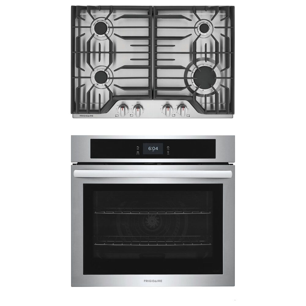 Frigidaire 2-Piece Kitchen Package with 5.3 Cu. Ft. Single Electric Wall Oven and 30" Gas Cooktop in Stainless Steel, , large