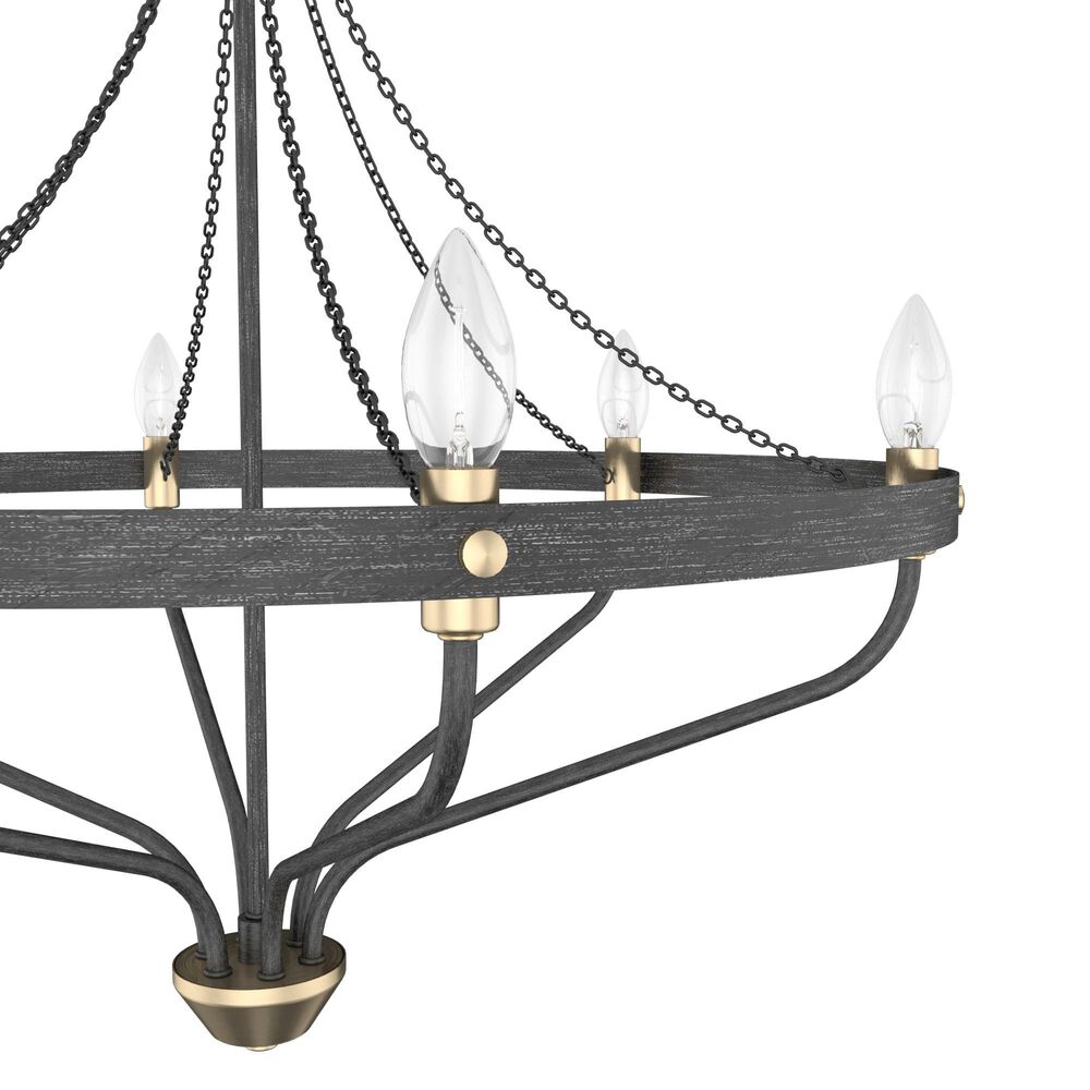 Hunter Merlin 6-Light Chandelier in Rustic Iron and Alturas Gold, , large