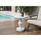 Hearth and Haven Outdoor Round Side Table with Sculpted Pedestal Base in White, , large