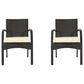 Hearth and Haven Cordoba Outdoor Dining Chair with Beige Cushions in Brown (Set of 2), , large