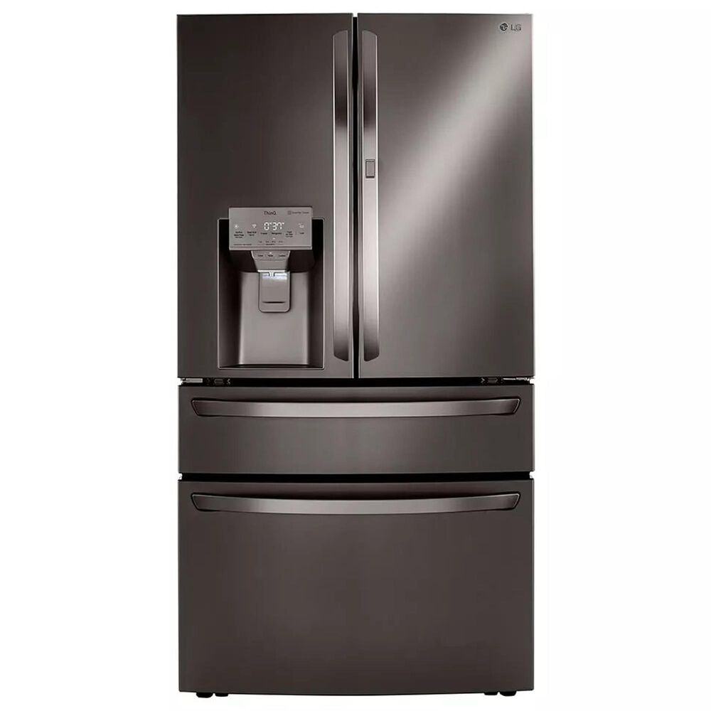 LG 2-Piece Kitchen Package with 30 Cu. Ft. Smart Wi-Fi Enabled Refrigerator and Pocket Handle Dishwasher in Black Stainless Steel, , large