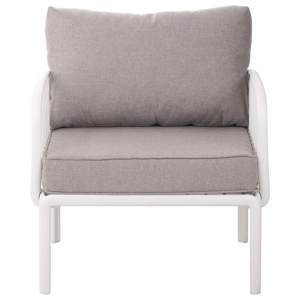 Hearth and Haven Patio Club Chair with Light Gray Cushion in White, , large